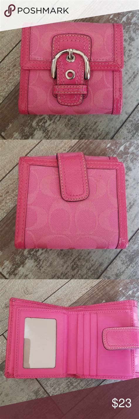 hot pink coach wallet.